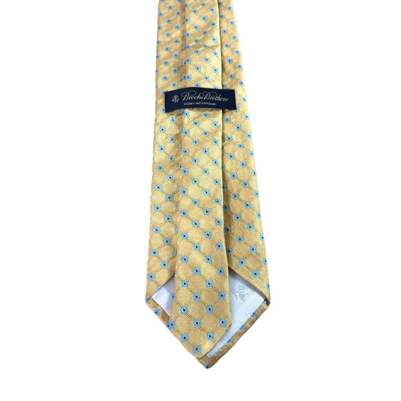 Brooks Brothers Makers and Merchants Menswear Classic Necktie Floral Tile Gold - Picture 2 of 10